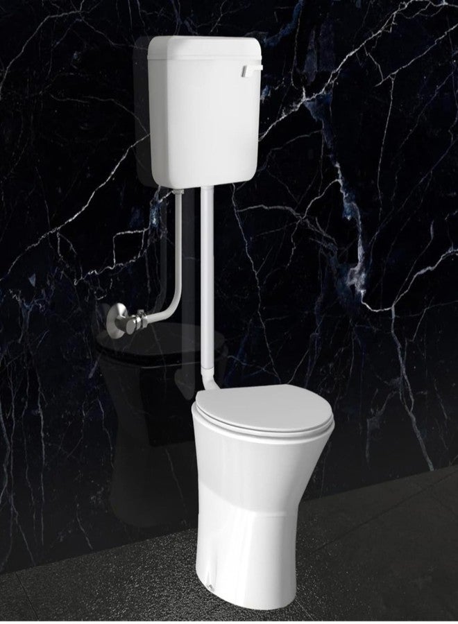 OSOSAM Premium Toilet Flush Tank 10 Litre Capacity | Wall Mounted Plastic Cistern | Dual Flush Mechanism | Water-Saving Flush Tank for Bathroom (White) - Image 2